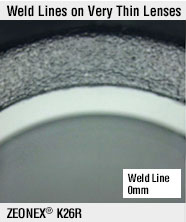 ZEONEX Cyclo Olefin Polymer molding capability: High degree of flatness and low peak to valley - precision mold optics.